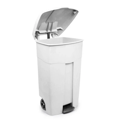 Afbeelding van Verrijdbare container met pedaal 125 ltr Wit