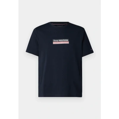Afbeelding van Tommy Hilfiger BOX TEE Tshirt print, Heren, Maat: XS, Desert sky