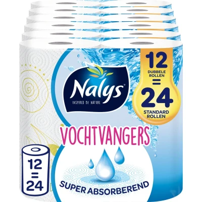 Afbeelding van Nalys Vochtvangers Keukenpapier 12 Dubbele Rollen