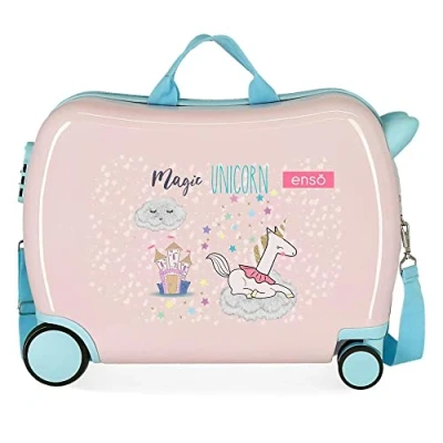Afbeelding van Enso Magic Unicorn Kinderkoffer, roze, 50 x 38 20 cm, stijve ABS combinatiesluiting, 34 l, 1,8 kg, 4 wielen, handbagage