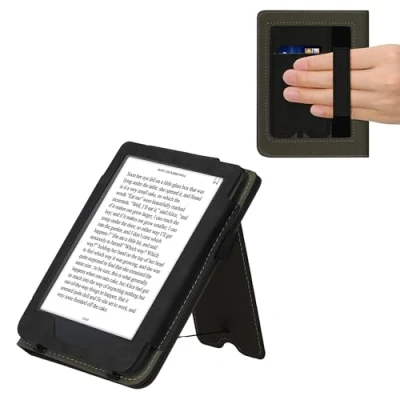 Afbeelding van kwmobile E reader hoesje compatibel met Kobo Clara 2E Ereader case van kunstleer cover in zwart