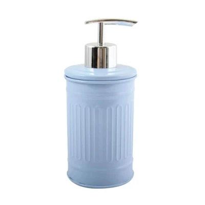 Afbeelding van MSV Zeeppompje/dispenser Industrial metaal pastel blauw 7.5 x 17 cm 250 ml Zeeppompjes