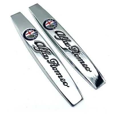 Afbeelding van 2 stuks auto stickers voor Alfa Romeo Giulia Stelvio Giulietta Spider Mito 147 156 159 166 GT, sticker belettering body embleem accessoires