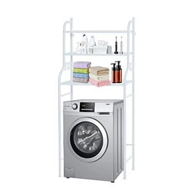 Afbeelding van MAGIC SELECT Wasmachinerek, ruimtebesparend wasmachinerek met 3 etages, waterdicht organizerrek, in hoogte verstelbare poten