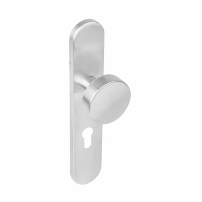 Afbeelding van Deurknop op schild cilindergat 55mm geborsteld RVS