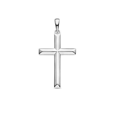 Afbeelding van zilver gerhodineerd hanger kruis 1336802