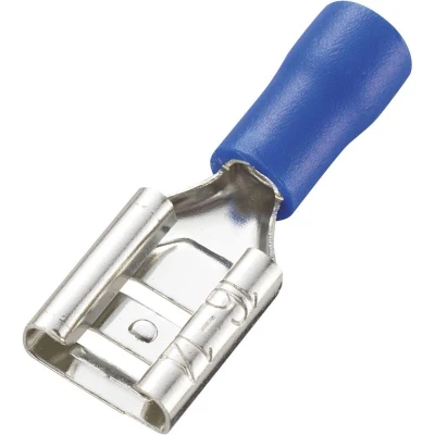 Afbeelding van TRU COMPONENTS 737509 Platte stekker (female) Insteekbreedte: 8.0 mm Insteekdikte: 0.8 180 Deels geïsoleerd Blauw 100 stuk(s)