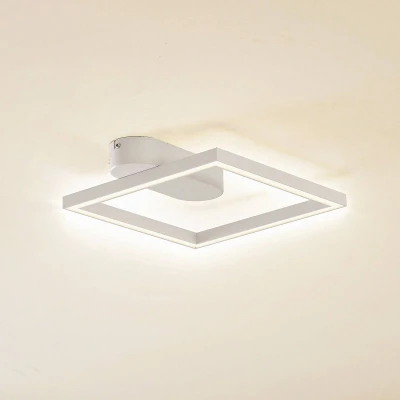 Afbeelding van Lindby LED plafondlamp 1licht Aluminium, kunststof, ijzer H: 6 cm wit Inclusief lichtbron