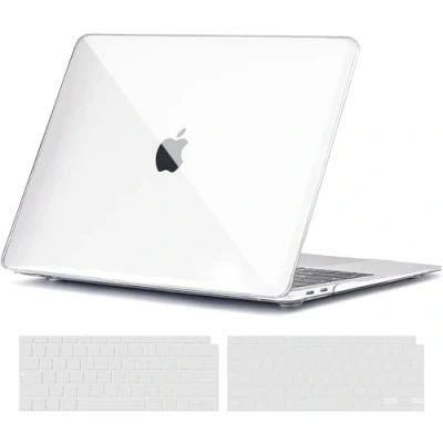Afbeelding van TECOOL Case Hoes voor MacBook Air 13 inch Retina 2021 2020 2019 2018 M1 A2337 A2179 A1932 Touch ID, Slim Plastic Harde Koffer Bescherming Transparant Hardcase en EU Toetsenbord Cover, kristalhelder