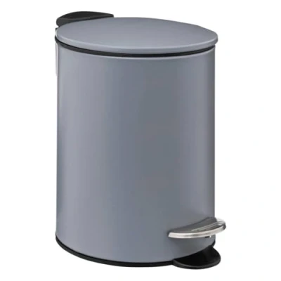 Afbeelding van 5Five Pedaalemmer donkergrijs metaal 3L 23 cm soft close Pedaalemmers