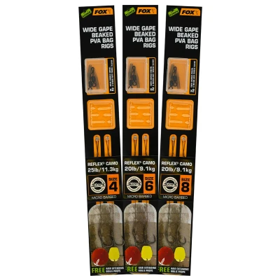 Afbeelding van Fox Edges Wide Gape Beaked PVA Bag Rigs Maat : 20lb (9.1 kilo) Size 8