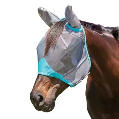 Afbeelding van WeatherBeeta ComFiTec Deluxe fijnmazig masker met oren, grijs/turquoise, full