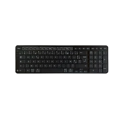 Afbeelding van Contour Balance Keyboard zwart Draadloos toetsenbord met Bluetooth ontvanger Franse lay out Super dun Numeriek + multimedia toetsen thuis en op kantoor voor Windows