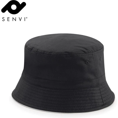 Afbeelding van Senvi Beechfield Reversible Bucket Hat Maat L/XL Zwart Grijs
