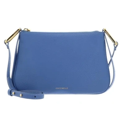 Afbeelding van COCCINELLE Leren Schoudertas Magie Mini Bag Grained Leather Azul Blauw