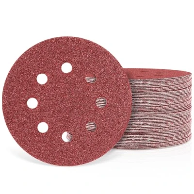 Afbeelding van Bolatus 30 stuks schuurpapierset 125 mm klittenband, 8 gaten schuurschijven rond voor excentrische schuurmachine (met korrel 40/60/80/120/240/320)