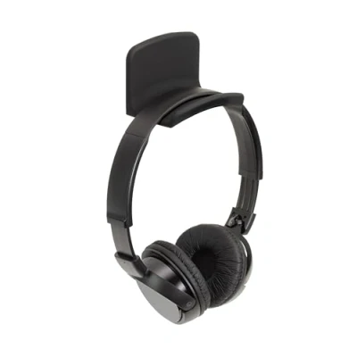 Afbeelding van Dynavox Hoofdtelefoonhouder KH 300, wandhouder voor headsets, kleefmontage, zacht siliconen steunvlak, zwart