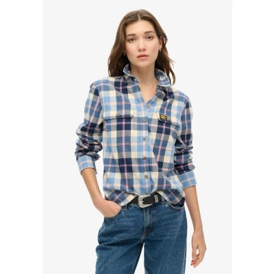 Afbeelding van Superdry Overhemdblouse, Dames, Maat: 36, Navy green check