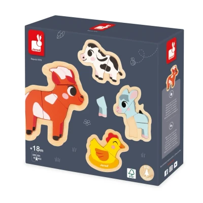 Afbeelding van Janod puzzel boerderij 2, 3, 4, 5st