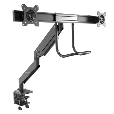 Afbeelding van StarTech.com ARMSLIMDUAL2USB3 flat panel bureau steun 81,3 cm (32 ) Klem Zwart