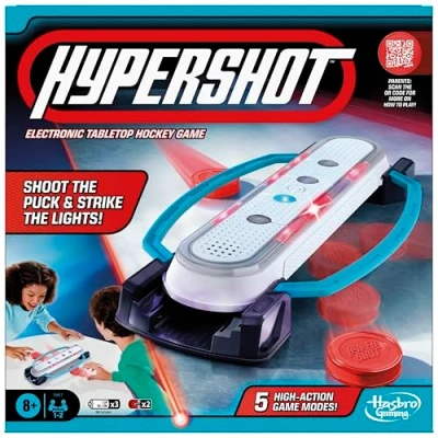 Afbeelding van Hypershot Elektronisch Tafelblad Hockeyspel 5 Spellen in 1 Muziek, Licht en Geluiden Leeftijd 8 ouder Voor tot 2 Spelers Kinderen Bordspellen