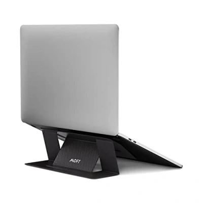 Afbeelding van MOFT Laptopstandaard, onzichtbare slanke verstelbare laptopstandaard voor het bureau, draagbare notebookstandaard, compatibel met laptops tot 16 inch, carbon zwart