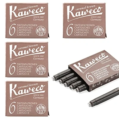 Afbeelding van Kaweco Inktpatroons kort, Caramel Brown (Bruin), 30 stuks