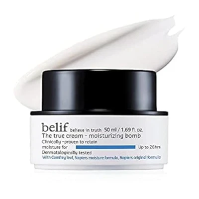 Afbeelding van Belif True Cream Moisturizing Bomb 50ml, langdurige gezichtscrème, kruidenmix, gladmakende lichte hydratatie hydraterende crème, droge vettige huid, dagcrème gezichtsverzorging, Koreaans