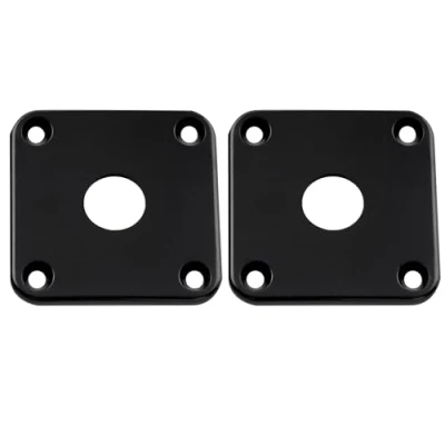 Afbeelding van Musiclily Pro Kunststof Gebogen Vierkant Jack Plate voor USA Les Paul Epiphone Gitaar, Zwart (2 Stuks)