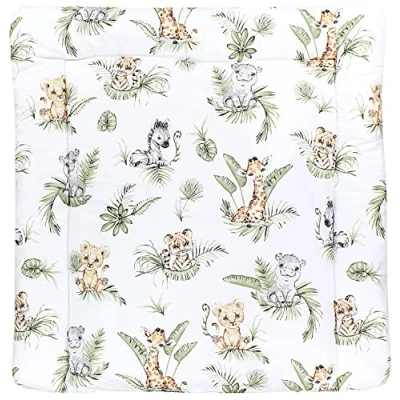 Afbeelding van TupTam Baby Aankleedkussen met Patronen, Safari/Leeuw/Bruin/Bladeren/Groen, 70 x cm