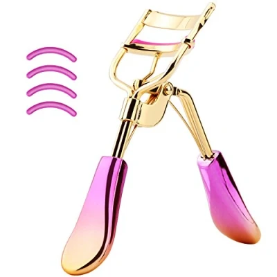 Afbeelding van Luxspire Eyelash Curler with 4Pcs Refill Pads, Professional Handle Eye Lash Iron Curling Clip Beauty Makeup Tool Fits All Shapes, Rose Red