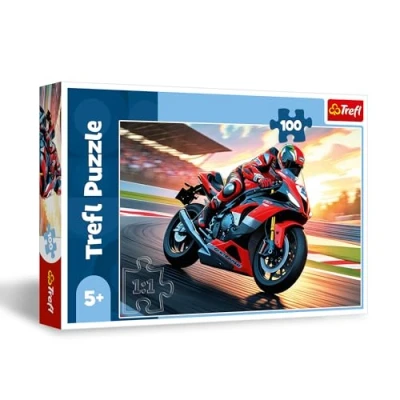 Afbeelding van Trefl Snelle Motorfiets Puzzel met 100 Stukjes Legpuzzel Voertuigen, Creatief Vermaak, Leuk voor Kinderen vanaf 5 jaar