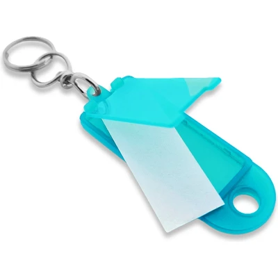 Afbeelding van Openklapbare sleutellabels turquoise 60x22mm 100 stuks
