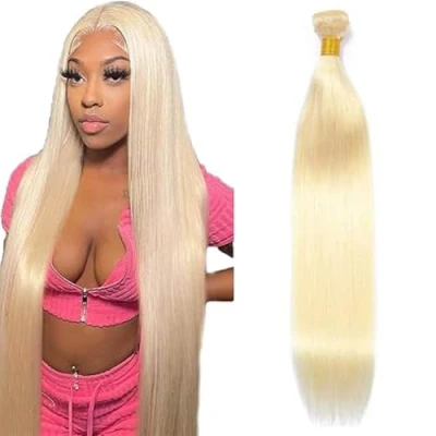 Afbeelding van Tuheers Curly Wave Bundles Human Hair Weft Real Blonde 613 Extensions for Woman 100% Unprocessed Virgin Double 12 Inches