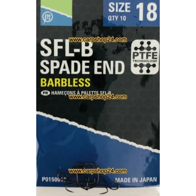 Afbeelding van Preston SFL B Spade End Barbless (10 pcs) Maat : 18