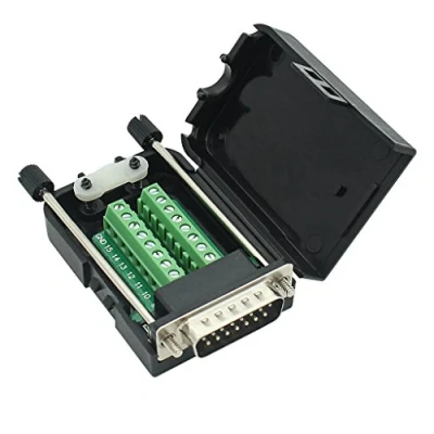 Afbeelding van DB15 breakout Connector Mannelijke Adapter 15 pins Poort naar Terminal Signaal Module Met case (Mannelijke Connector, Schroef geval)