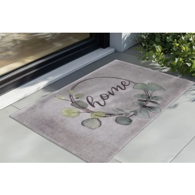 Afbeelding van Wasbare Deurmat Binnen Home Anti slip &amp; Absorberend, Voor Hal of Entree Grijs Rechthoek Polyamide 40x60 cm