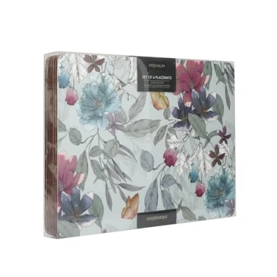 Afbeelding van Kleine Placemat Vlinders en Bloemen (box met 6 stuks) 23x30 cm