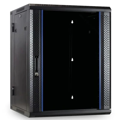 Afbeelding van DSIT 18U wandkast (kantelbaar) met glazen deur 600x600x900mm (BxDxH) serverbehuizing serverrack serverkast 19 inch