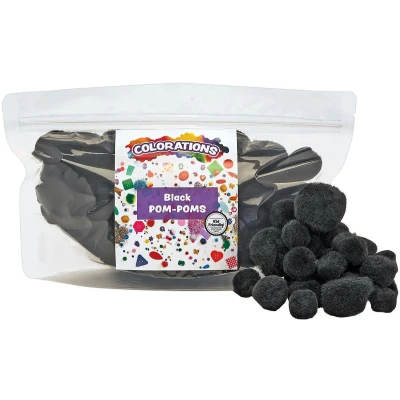Afbeelding van Colorations Pom Poms Zwart, 100st.