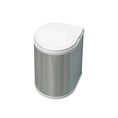 Afbeelding van Emuca Recyclingcontainer, 13 L, deurbevestiging, automatische dekselopening, Kunststof, Roestvrij staal kleur