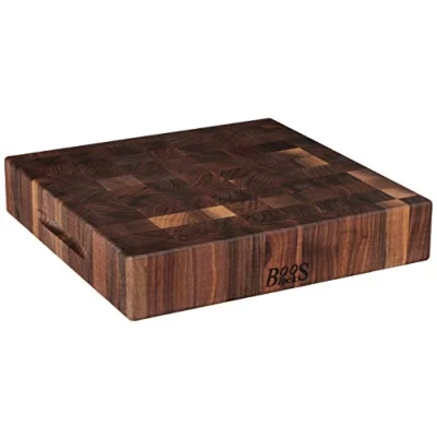 Afbeelding van Boos Block Hakplank van walnoot, 38 x 7,5 cm, snijplank hoofdhout, extra dik, Noord Amerikaans esdoornhardhout, hersenhouten