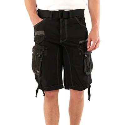Afbeelding van Geographical Norway PANORAMIQUE MEN Mannen Casual Katoenen Bermuda Shorts Sport Cargo Ademende Chino Korte Normaal Comfortabel ZWART XXL