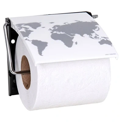 Afbeelding van MSV Toiletpapierhouder The World van polystyrol, meerkleurig, 30 x 20 15 cm, grijs