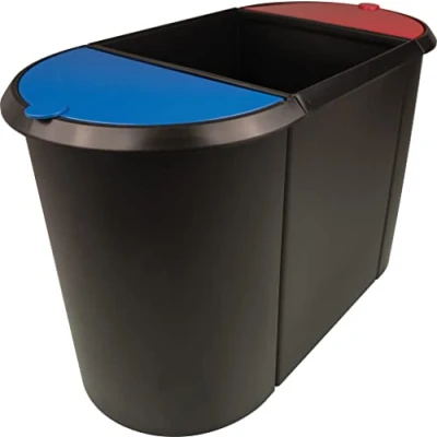 Afbeelding van Trio Syst. afvalbak zw/rd/bl
