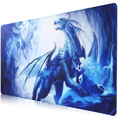 Afbeelding van Hosimoln Gaming muismat, grote afmetingen 70 x 30 cm, dikte 3 mm, premium gestructureerd, antislip en waterdichte computermuismat met genaaide randen voor gaming, kantoor, thuis,