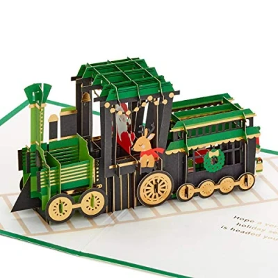 Afbeelding van Hallmark Signature Paper Wonder pop up kerstkaart (kersttrein)