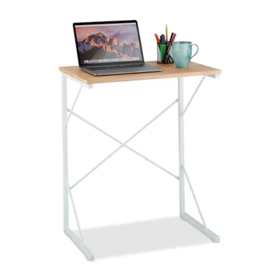 Afbeelding van Relaxdays bureau hoog klein computerbureau laptoptafel wit laptopbureau woonkamer