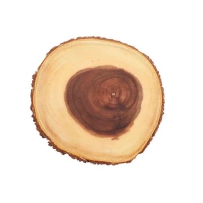 Afbeelding van Artesà Houten Boomstam Serveerplank/Kaasplank met Schorsrand, 21 cm (8&quot;) Rond