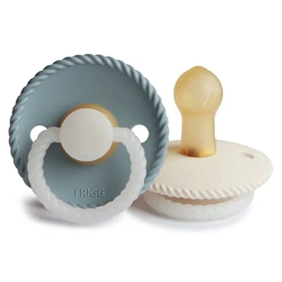 Afbeelding van Frigg Fopspeen Rope GLOW Night 0 6mnd St. Blue/Cream 2st